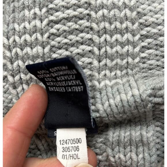 Vintage Y2K GAP Women’s Gray Ribbed Knit Sweater Button Collar Striped Size L - Picture 11 of 12